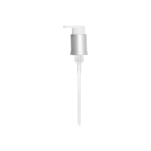 Tamper-Proof Premium Pump Dispenser Bottle Pump, Black w/ Brushed Silver Collar and Lip - 1cc Output